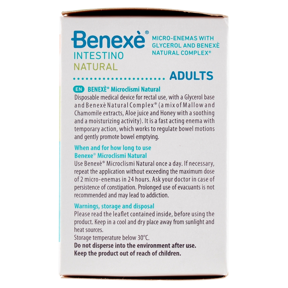 Benexè Intestino Microclismi Natural con Glicerolo e Benexè Natural Complex Adulti 6 x 10 g